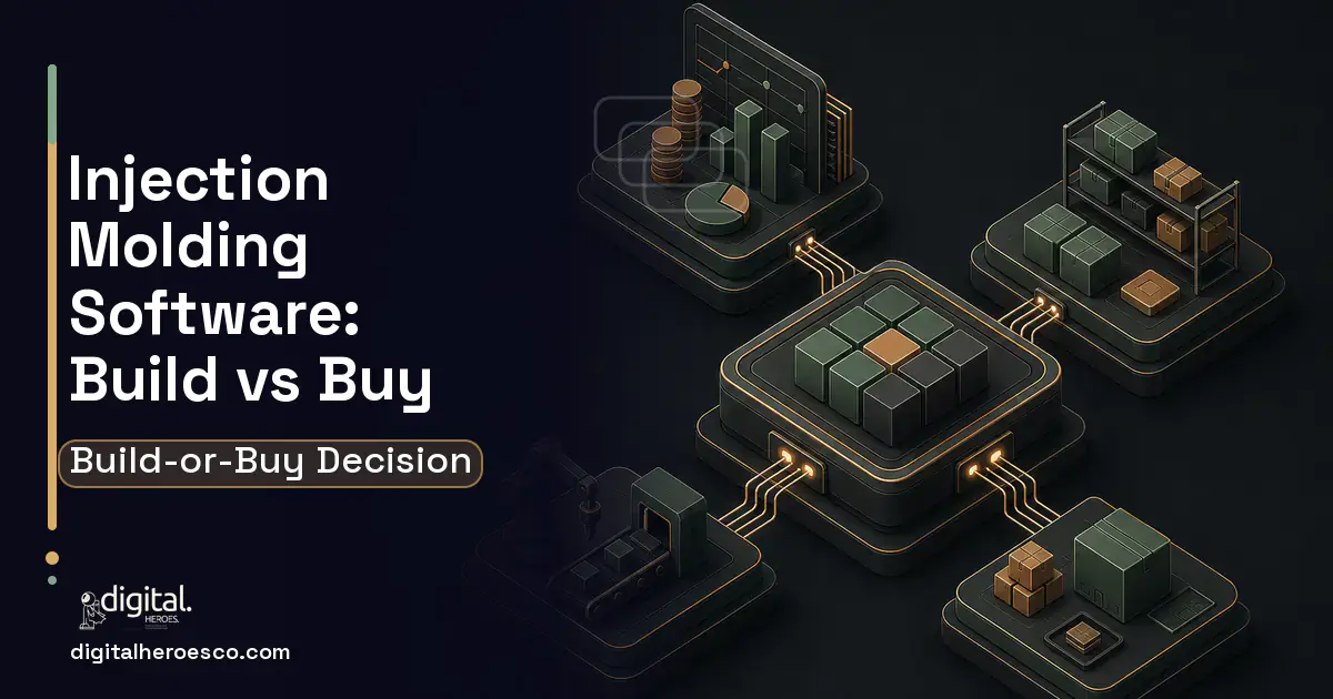 ERP Development software overview illustration for Injection Molding Software Build vs Buy Guide.