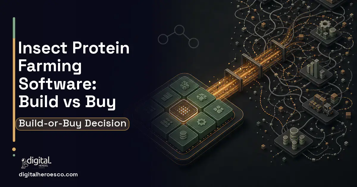 ERP Development workflow illustration for Insect Protein Farming Software Build vs Buy Guide.