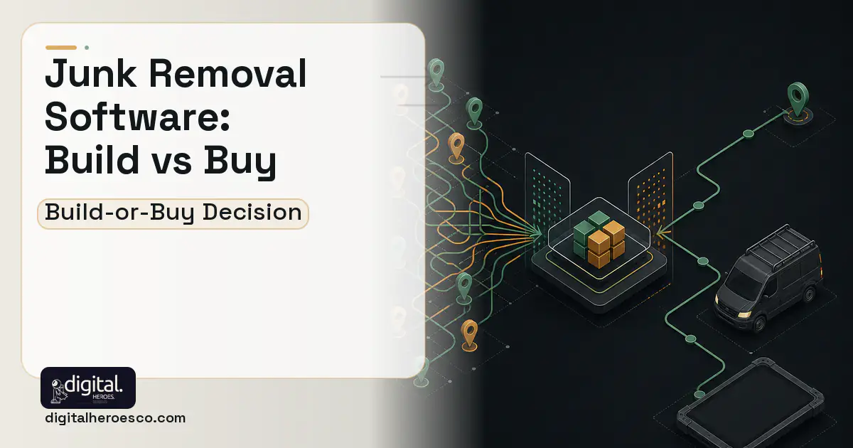 Field Service Software workflow illustration for Junk Removal Software Build vs Buy Guide.
