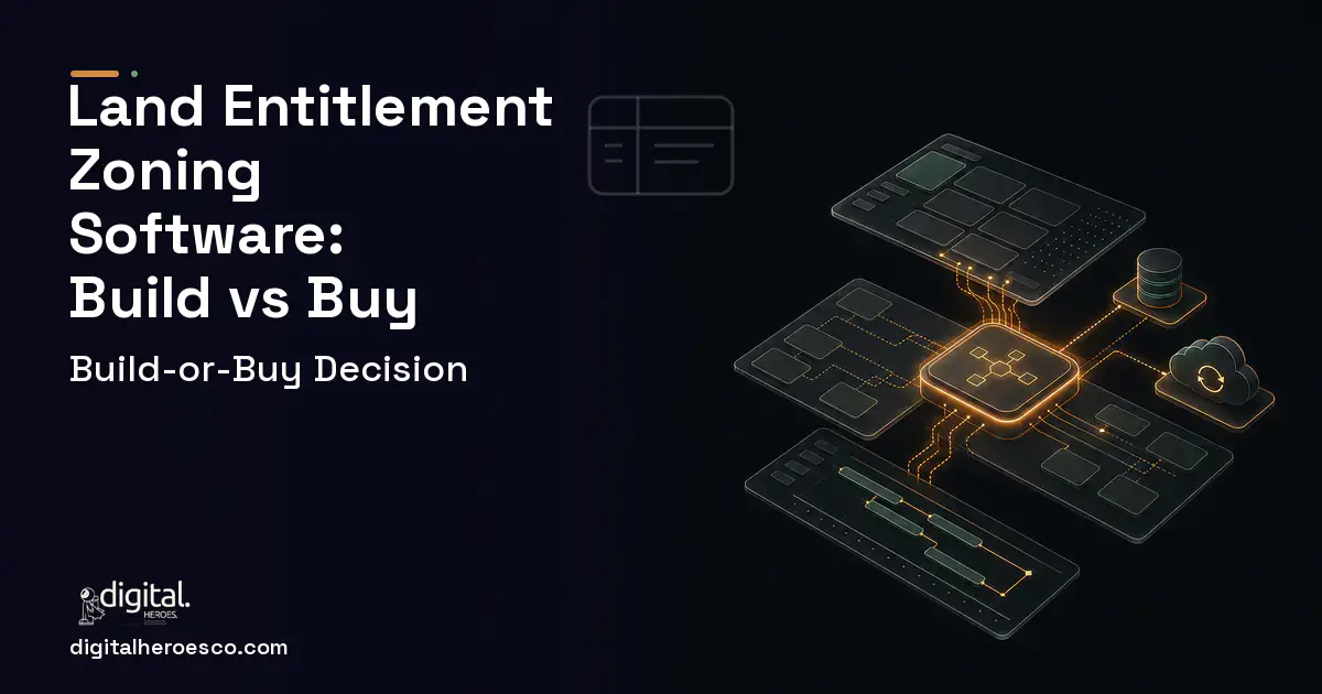 Project Management Software product interface illustration for Land Entitlement Zoning Software Build vs Buy Guide.