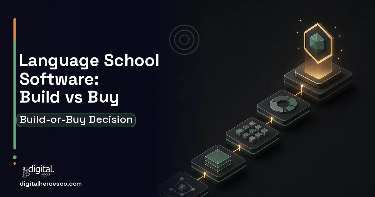 LMS Development software overview illustration for Language School Software Build vs Buy Guide.