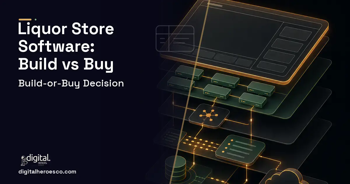 POS System Development product interface illustration for Liquor Store Software Build vs Buy Guide.
