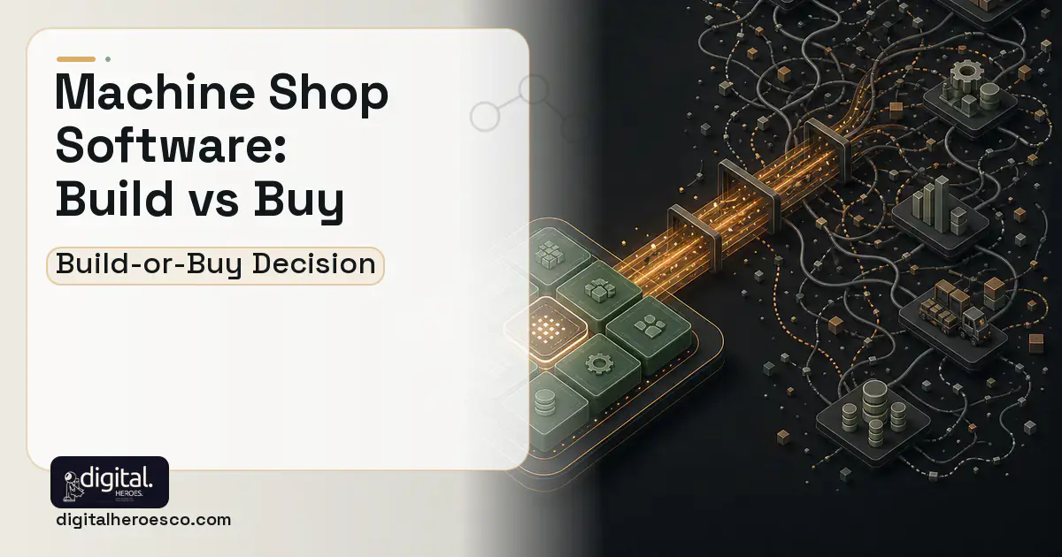 ERP Development workflow illustration for Machine Shop Software Build vs Buy Guide.