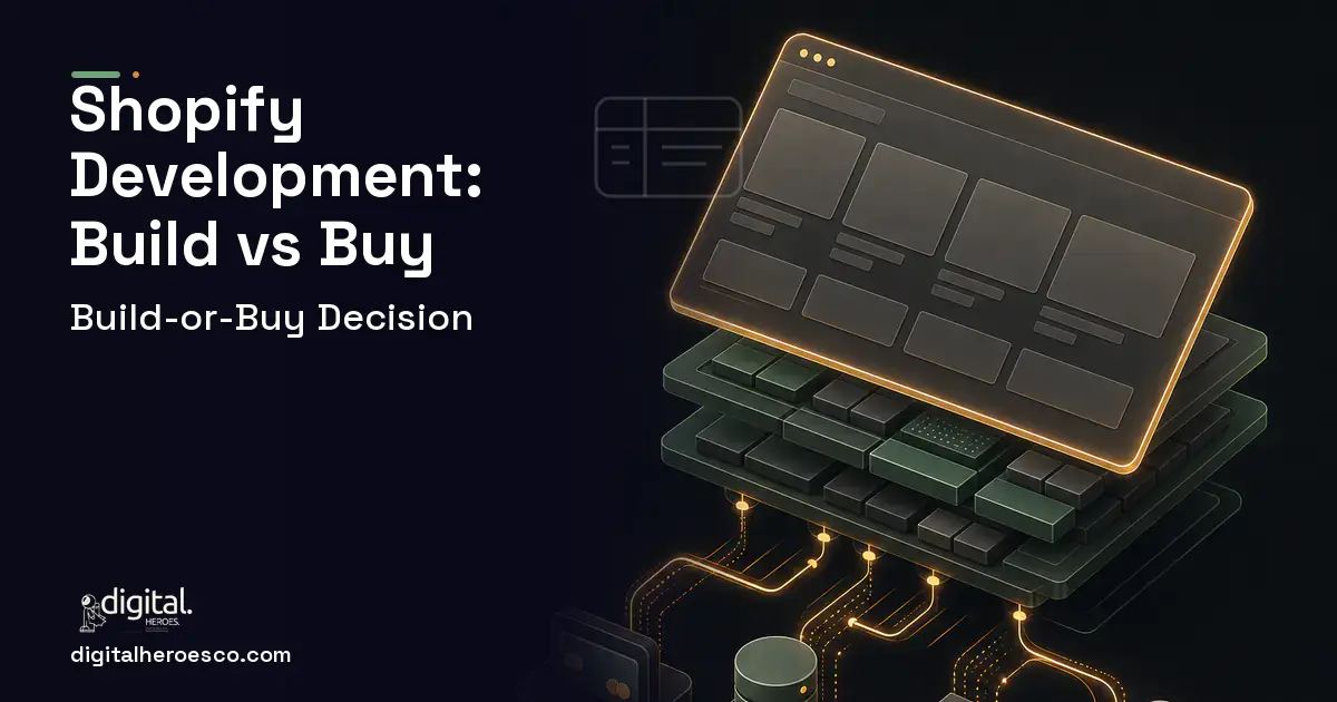 Shopify Development product interface illustration for Shopify Development Build vs Buy Guide.
