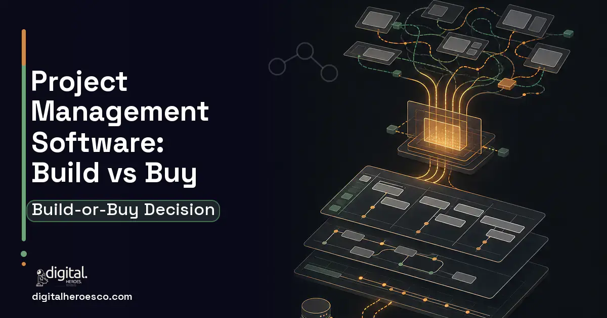 Project Management Software workflow illustration for Project Management Software Build vs Buy Guide.