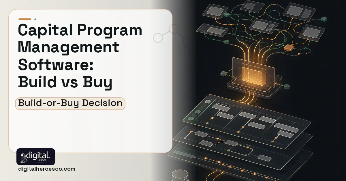Project Management Software workflow illustration for Capital Program Management Software Build vs Buy Guide.