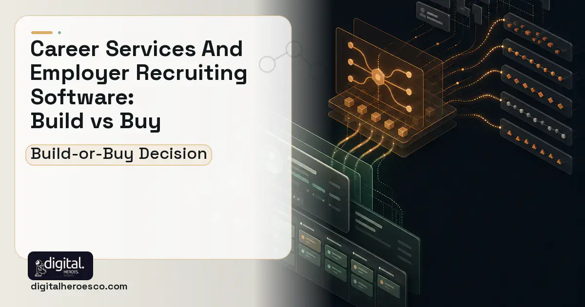 CRM Development workflow illustration for Career Services AND Employer Recruiting Software Build vs Buy Guide.