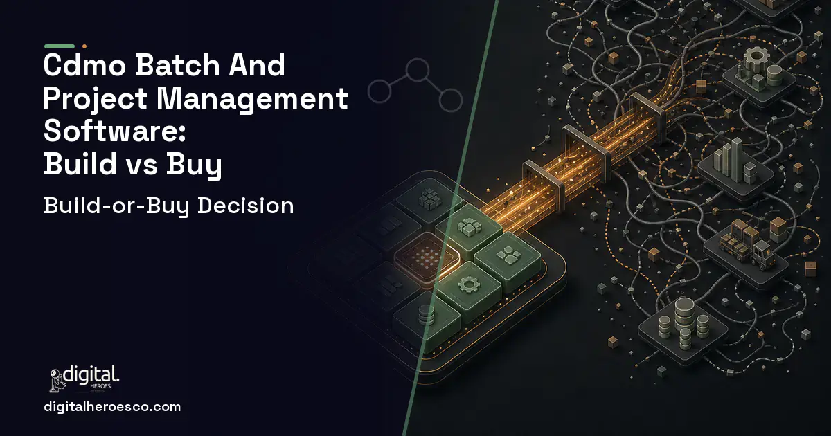 ERP Development workflow illustration for Cdmo Batch AND Project Management Software Build vs Buy Guide.