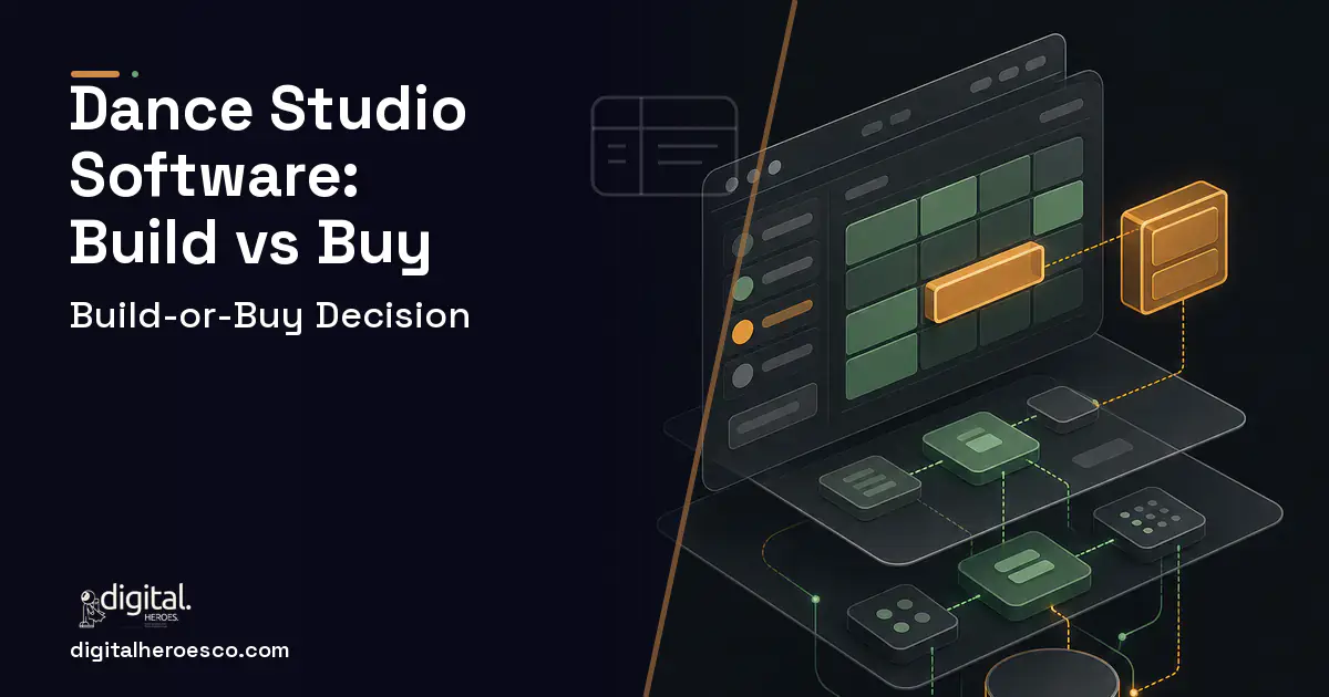Booking Software product interface illustration for Dance Studio Software Build vs Buy Guide.