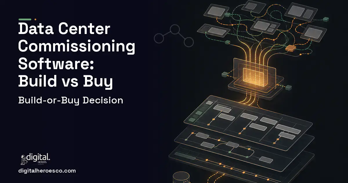 Project Management Software workflow illustration for Data Center Commissioning Software Build vs Buy Guide.