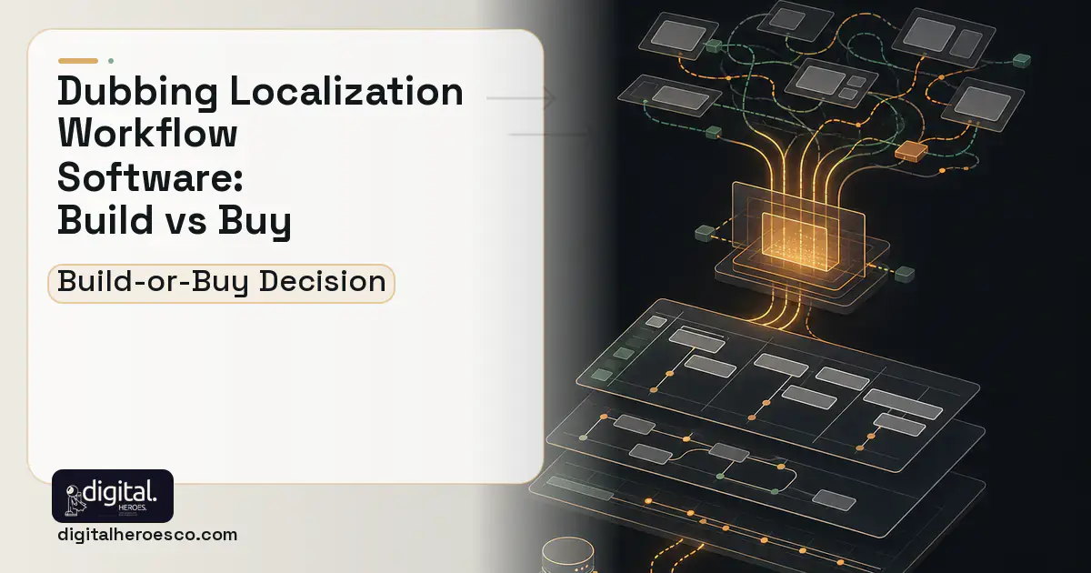 Project Management Software workflow illustration for Dubbing Localization Workflow Software Build vs Buy Guide.