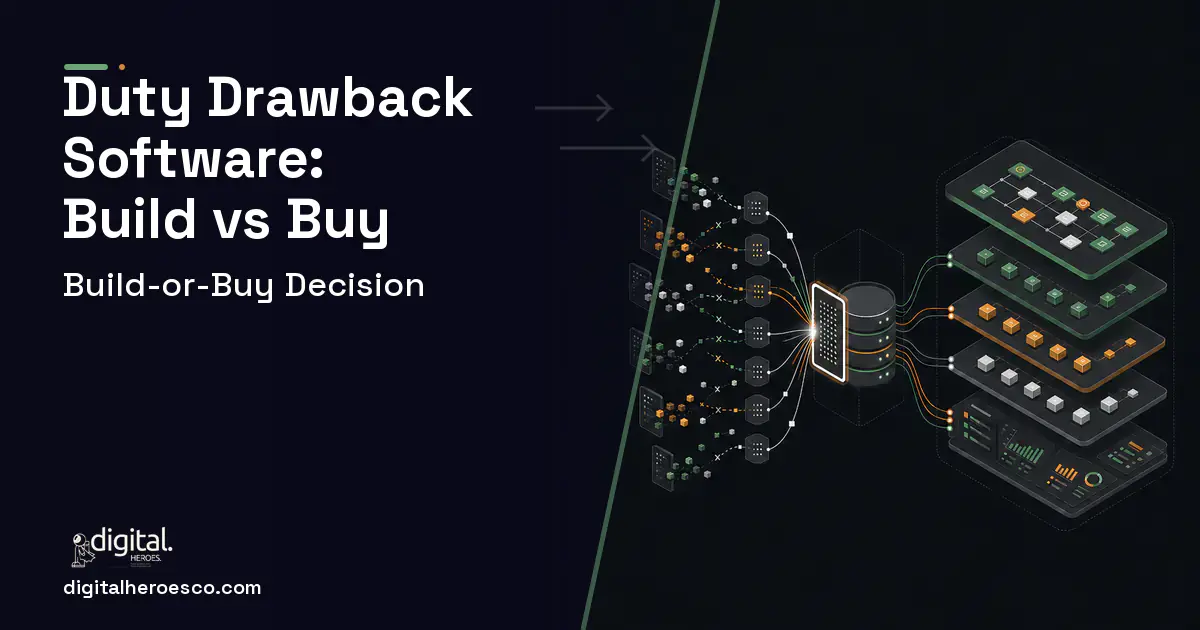 Supply Chain Software workflow illustration for Duty Drawback Software Build vs Buy Guide.