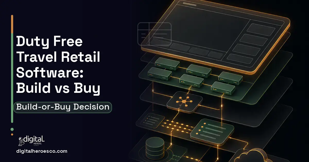 POS System Development product interface illustration for Duty Free Travel Retail Software Build vs Buy Guide.