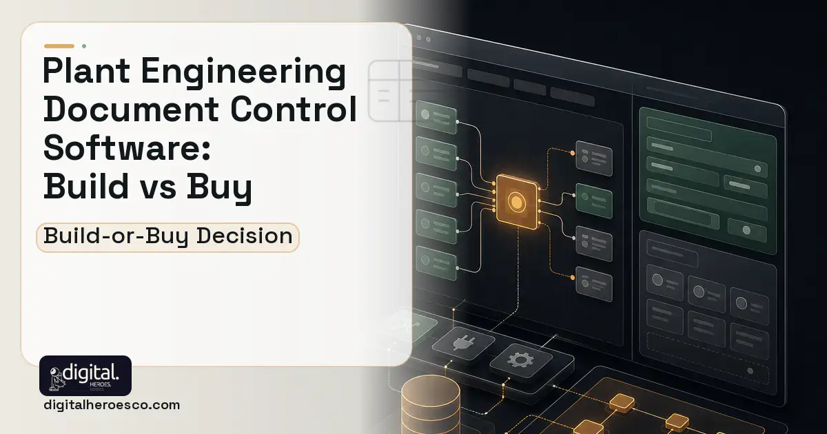 Internal tools product interface illustration for Plant Engineering Document Control Software Build vs Buy Guide.