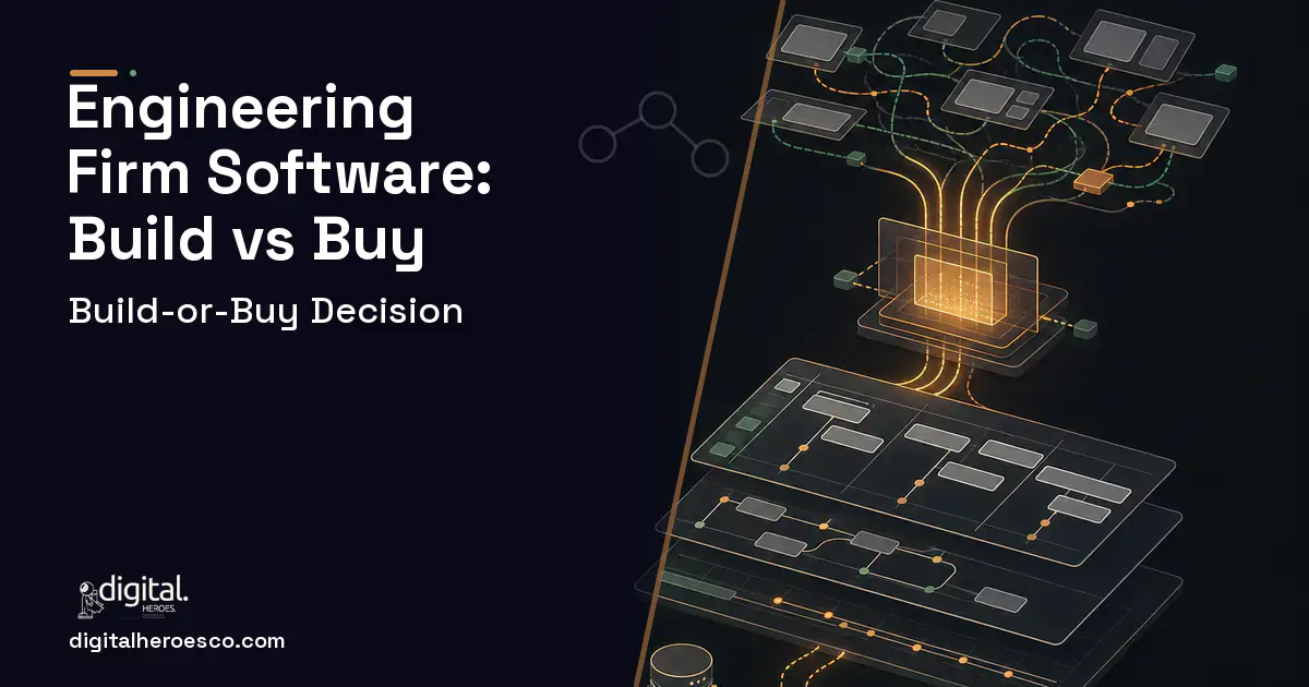 Project Management Software workflow illustration for Engineering Firm Software Build vs Buy Guide.