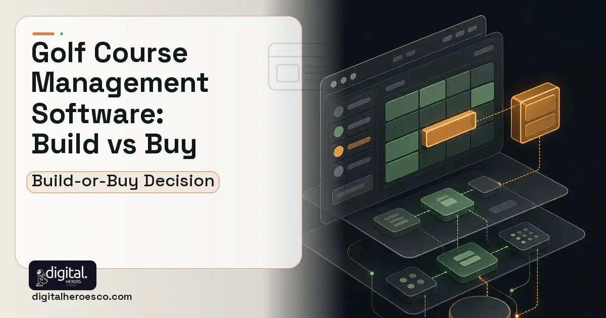 Booking Software product interface illustration for Golf Course Management Software Build vs Buy Guide.