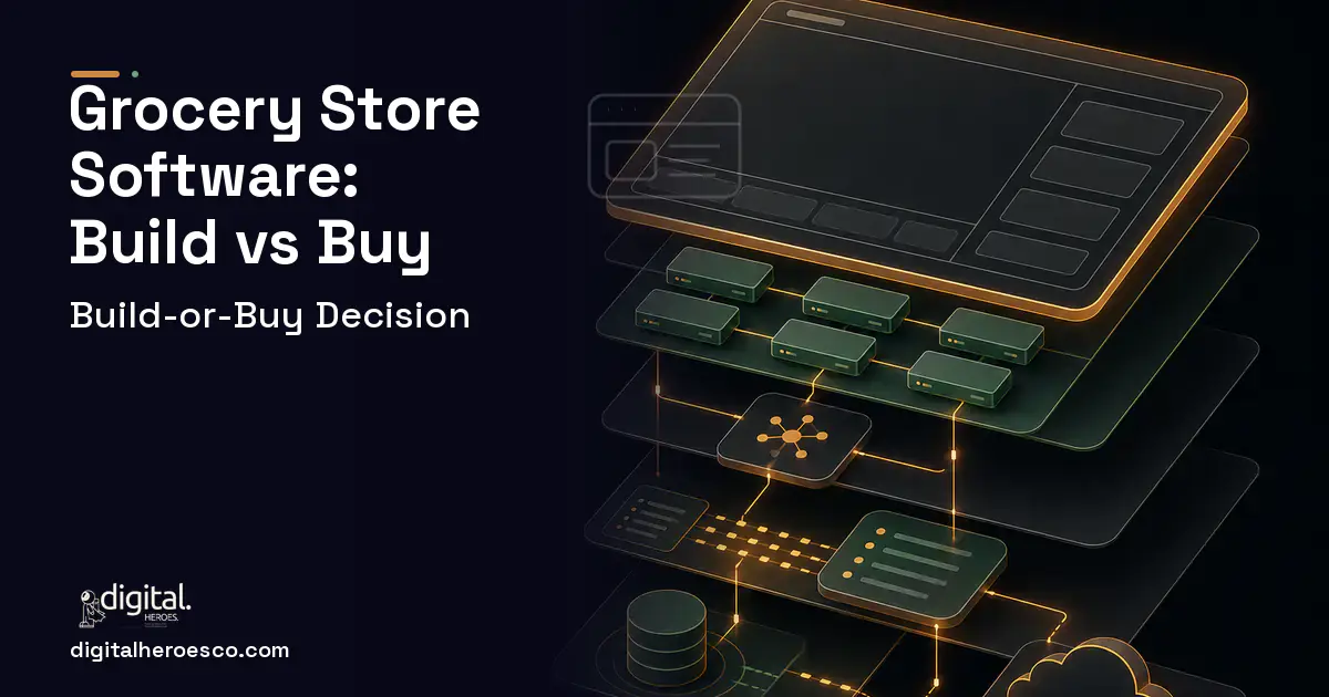 POS System Development product interface illustration for Grocery Store Software Build vs Buy Guide.