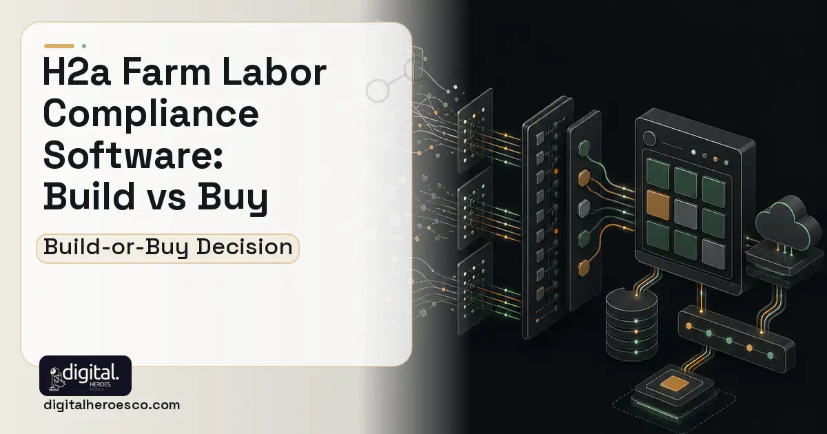 HR Software Development workflow illustration for H2A Farm Labor Compliance Software Build vs Buy Guide.