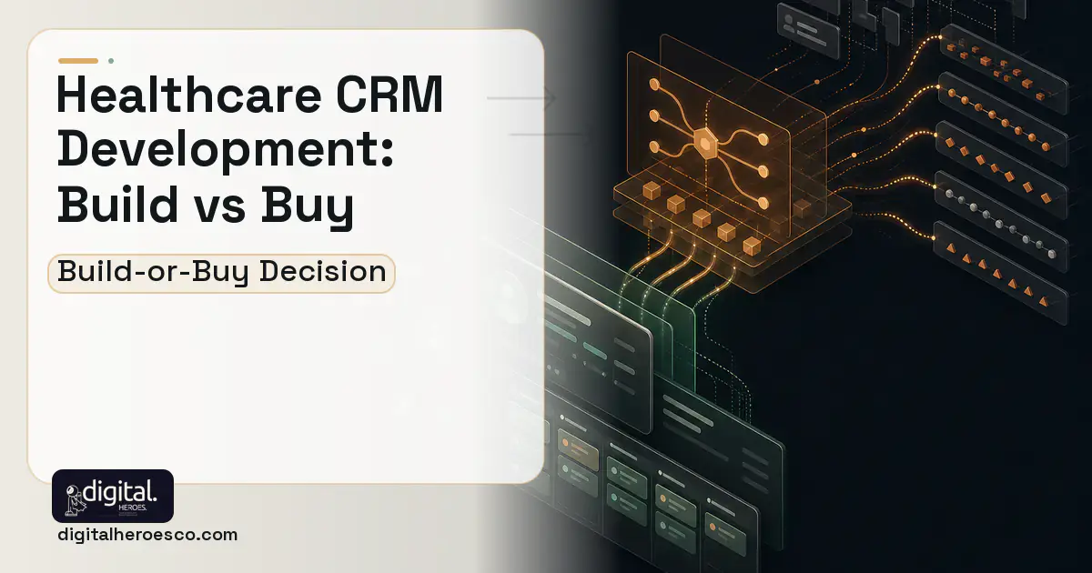 CRM Development workflow illustration for Healthcare CRM Development Build vs Buy Guide.