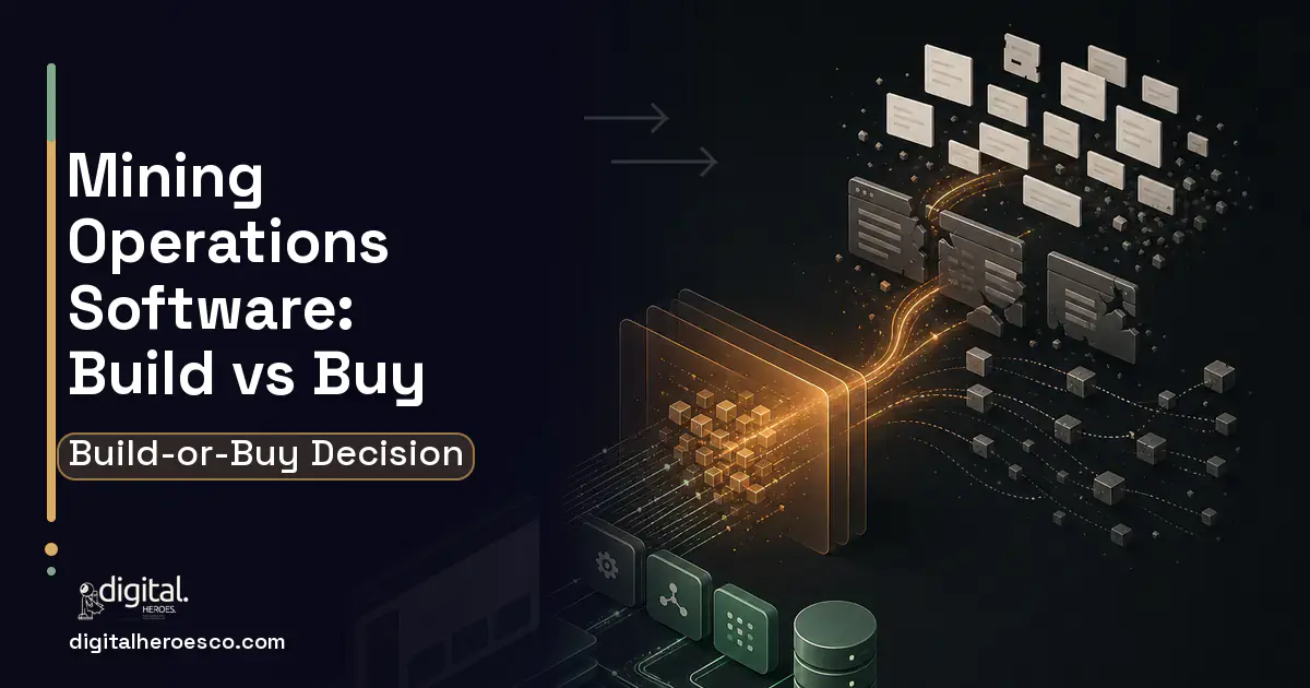 Custom Software Development workflow illustration for Mining Operations Software Build vs Buy Guide.