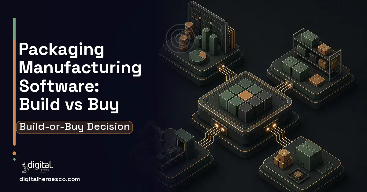 ERP Development software overview illustration for Packaging Manufacturing Software Build vs Buy Guide.
