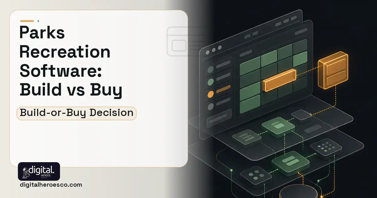 Booking Software product interface illustration for Parks Recreation Software Build vs Buy Guide.