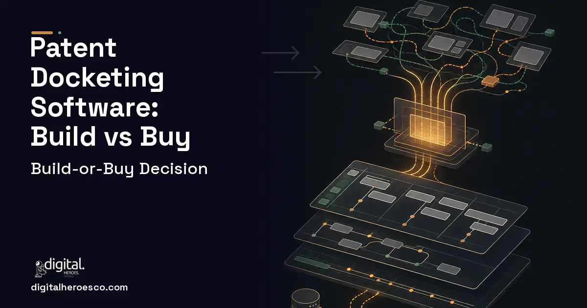 Project Management Software workflow illustration for Patent Docketing Software Build vs Buy Guide.