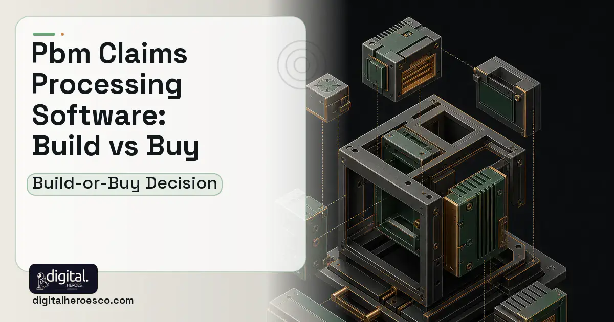 Custom Software Development software overview illustration for PBM Claims Processing Software Build vs Buy Guide.