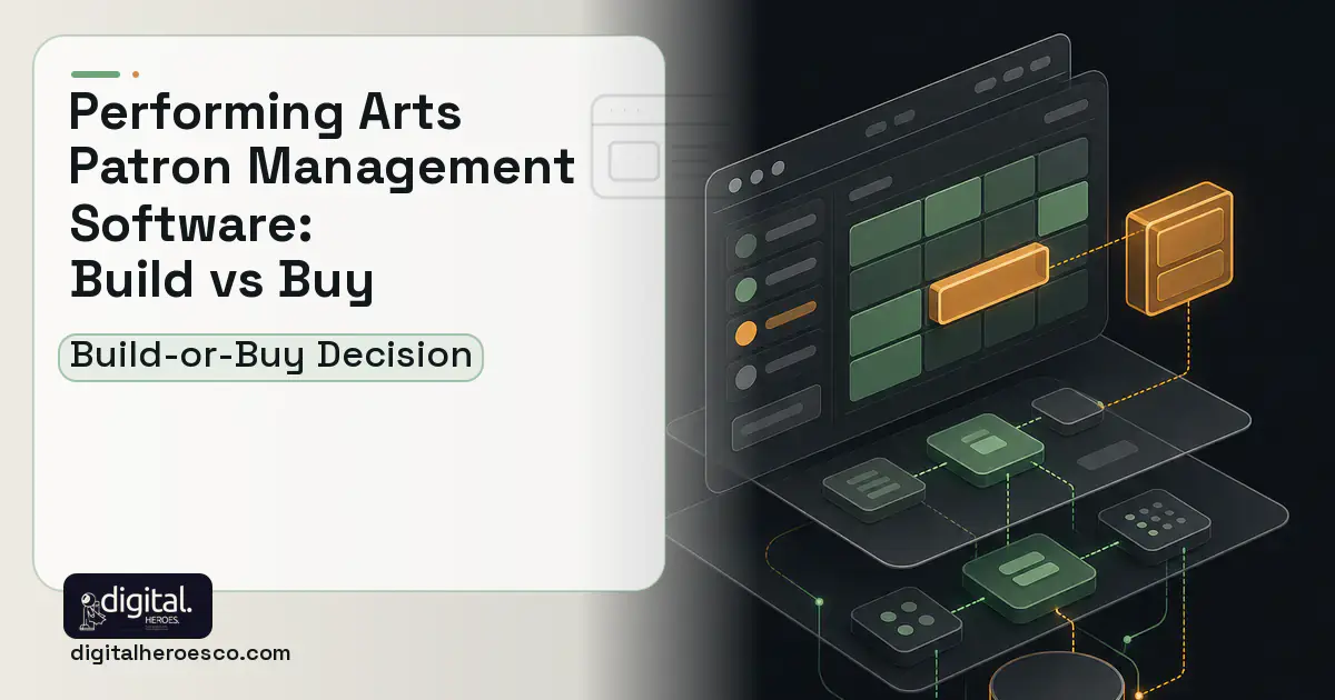 Booking Software product interface illustration for Performing Arts Patron Management Software Build vs Buy Guide.