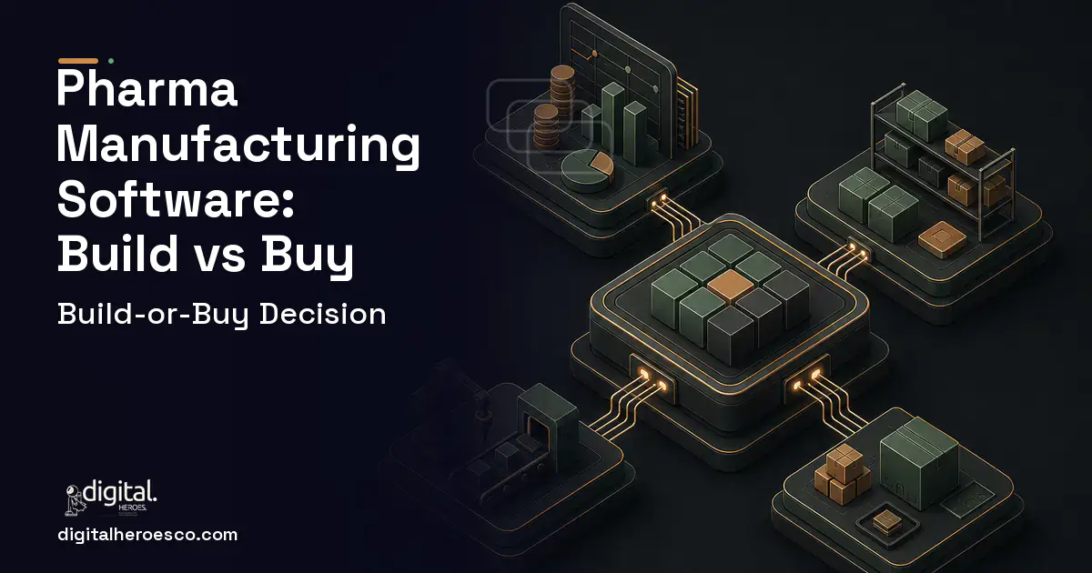 ERP Development software overview illustration for Pharma Manufacturing Software Build vs Buy Guide.