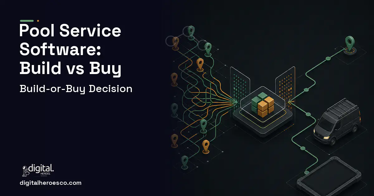 Field Service Software workflow illustration for Pool Service Software Build vs Buy Guide.