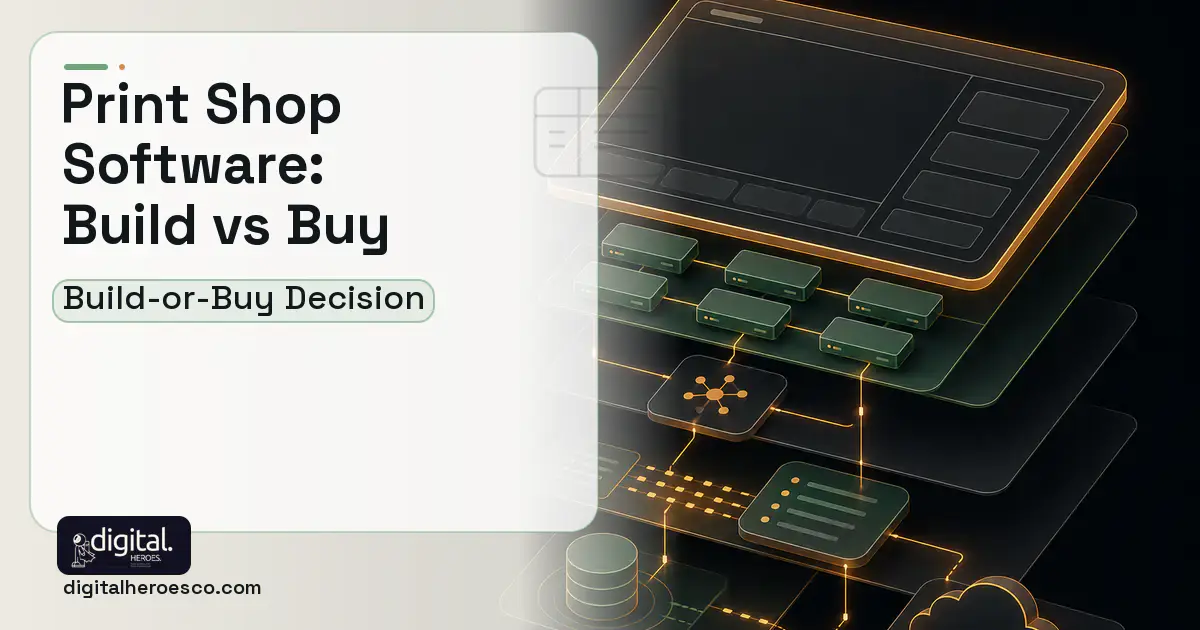 POS System Development product interface illustration for Print Shop Software Build vs Buy Guide.
