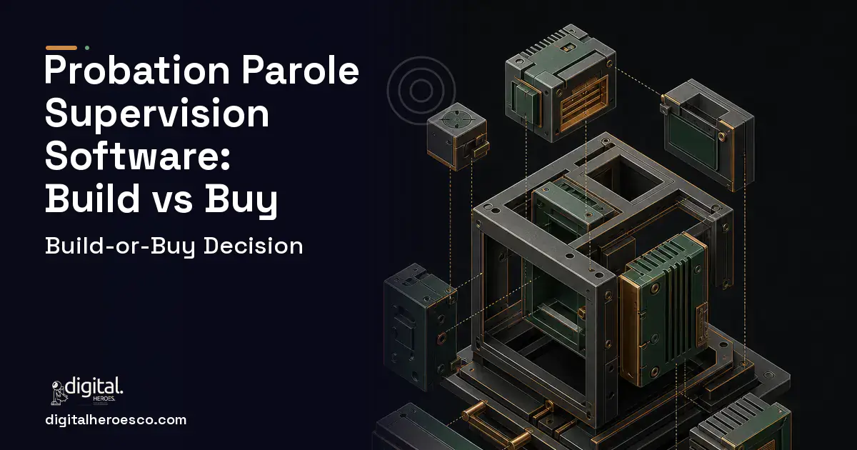 Custom Software Development software overview illustration for Probation Parole Supervision Software Build vs Buy Guide.