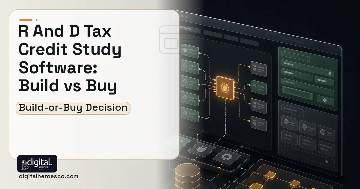 Internal Tools Development product interface illustration for R AND D TAX Credit Study Software Build vs Buy Guide.