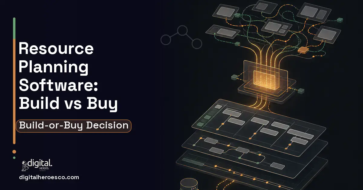 Project Management Software workflow illustration for Resource Planning Software Build vs Buy Guide.