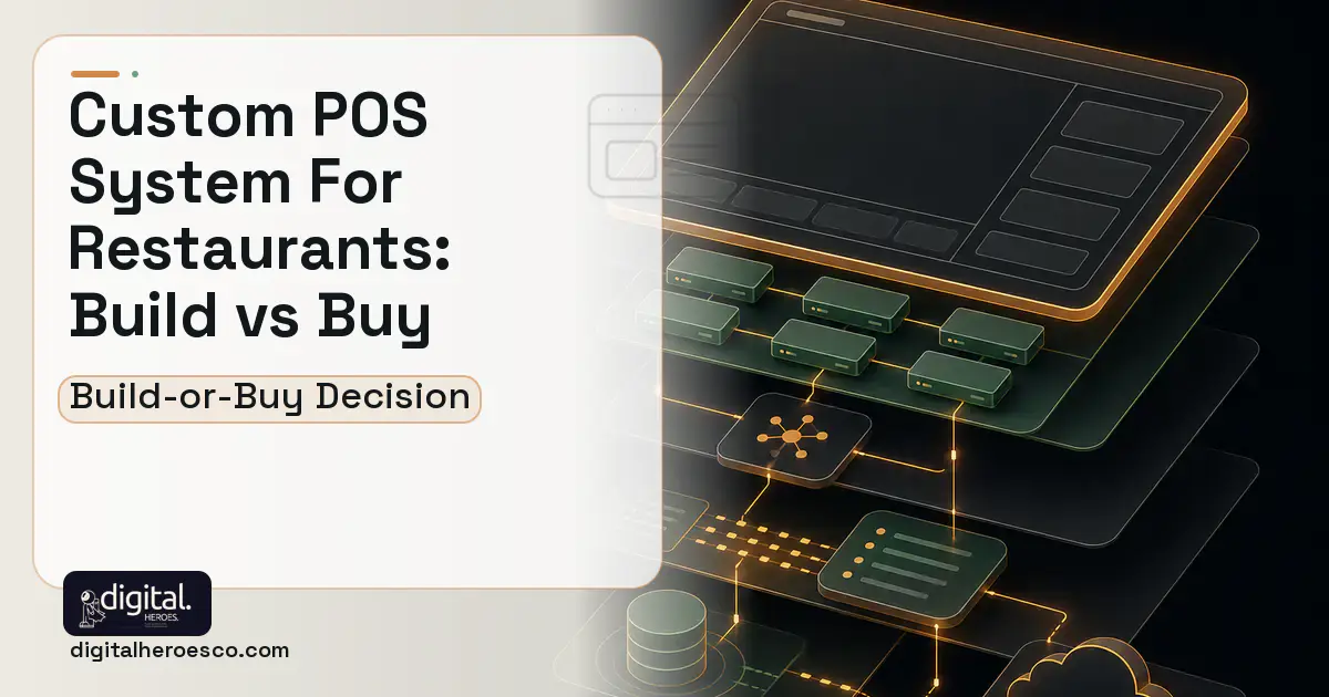 POS System Development product interface illustration for Custom POS System FOR Restaurants Build vs Buy Guide.