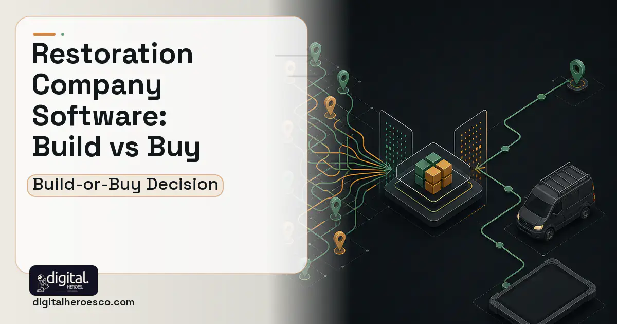 Field Service Software workflow illustration for Restoration Company Software Build vs Buy Guide.