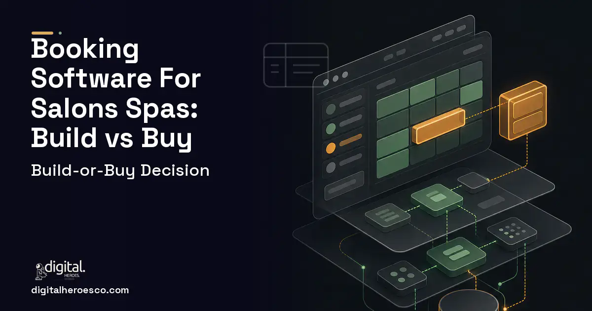 Booking Software product interface illustration for Booking Software FOR Salons Spas Build vs Buy Guide.
