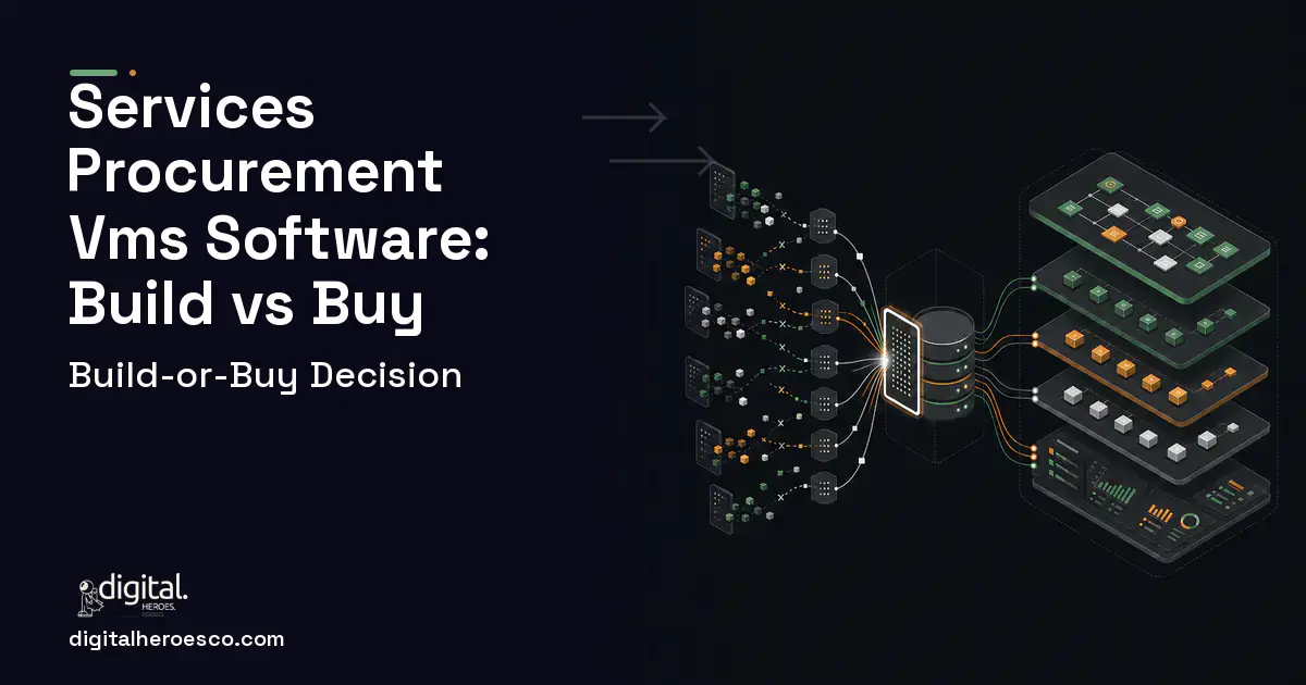 Supply Chain Software workflow illustration for Services Procurement VMS Software Build vs Buy Guide.