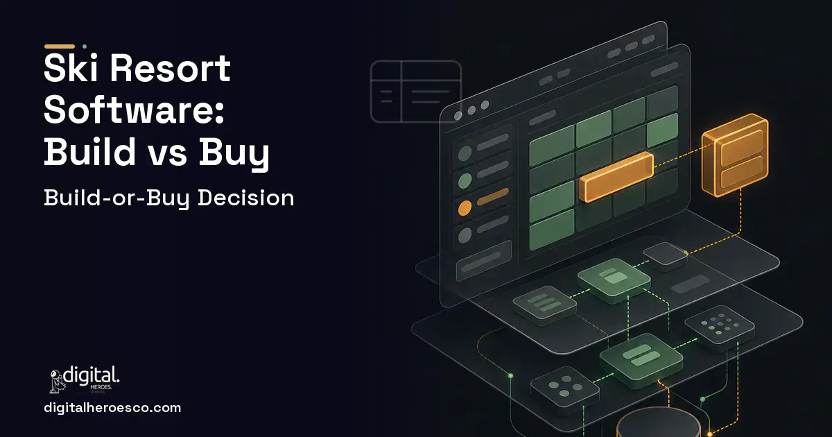 Booking Software product interface illustration for SKI Resort Software Build vs Buy Guide.