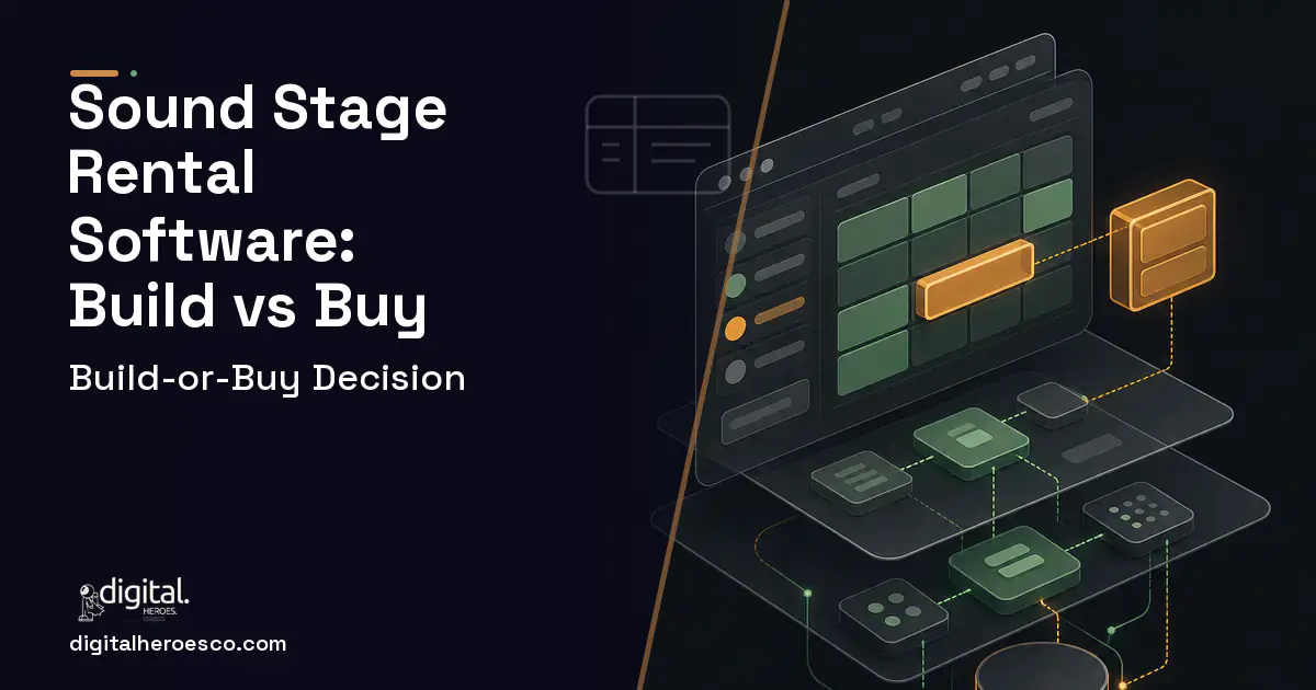 Booking Software product interface illustration for Sound Stage Rental Software Build vs Buy Guide.