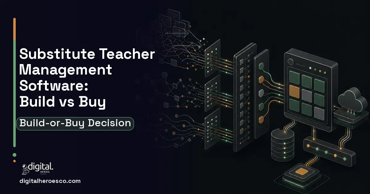 HR Software Development workflow illustration for Substitute Teacher Management Software Build vs Buy Guide.