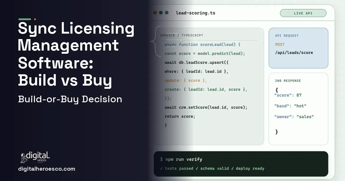 CRM Development code editor and API illustration for Sync Licensing Management Software Build vs Buy Guide.