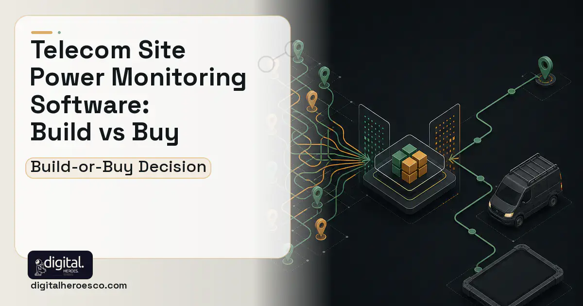 Field Service Software workflow illustration for Telecom Site Power Monitoring Software Build vs Buy Guide.