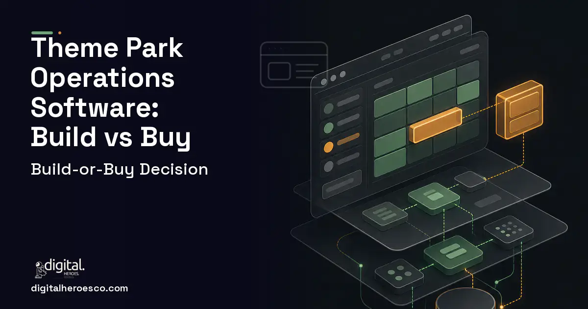 Booking Software product interface illustration for Theme Park Operations Software Build vs Buy Guide.