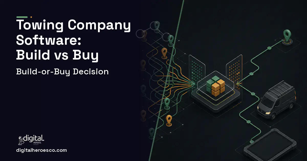Field Service Software workflow illustration for Towing Company Software Build vs Buy Guide.