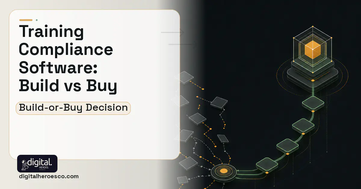 LMS Development workflow illustration for Training Compliance Software Build vs Buy Guide.