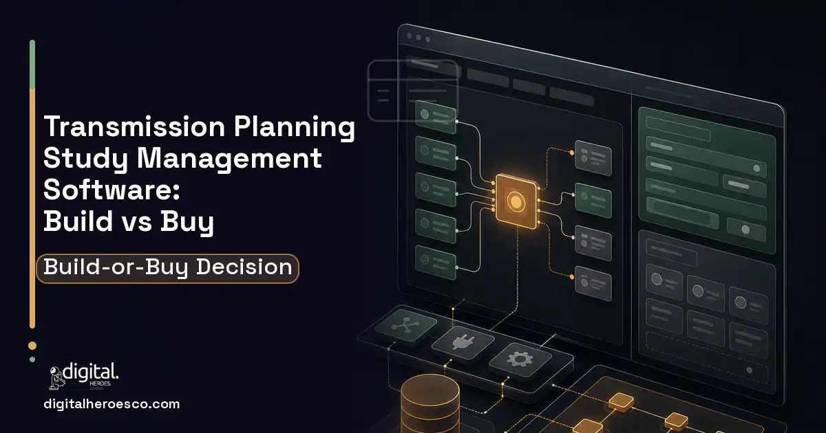 Internal tools product interface illustration for Transmission Planning Study Management Software Build vs Buy Guide.