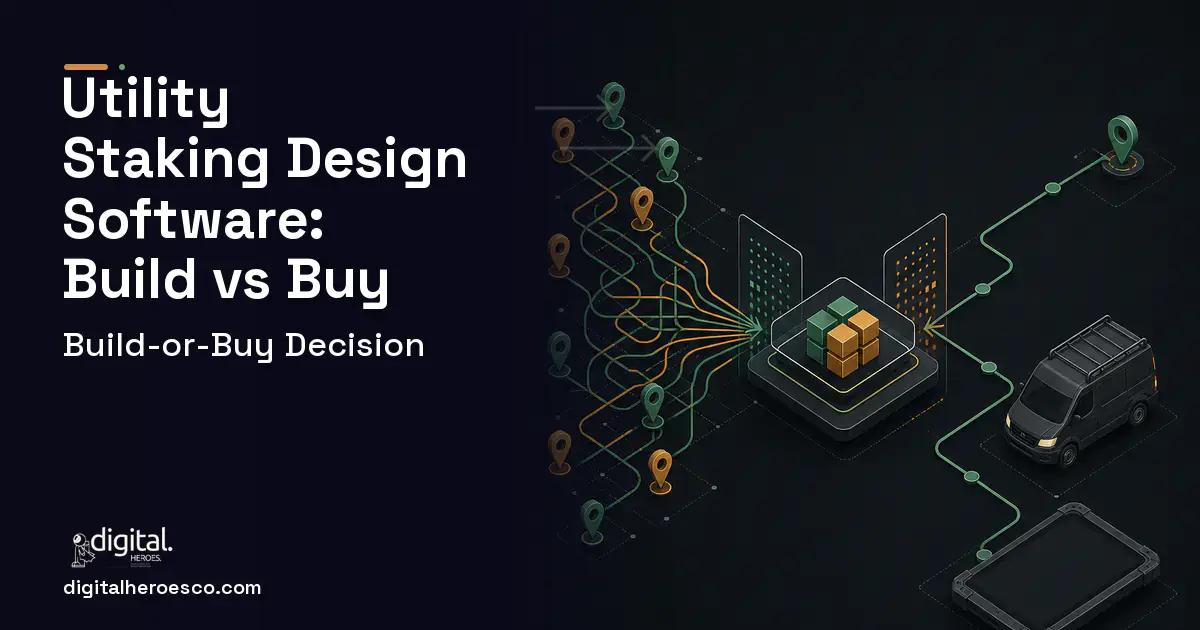 Field Service Software workflow illustration for Utility Staking Design Software Build vs Buy Guide.