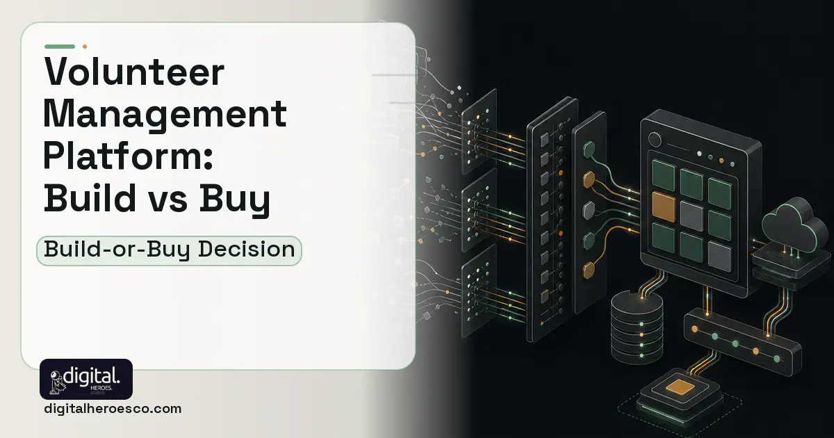 HR Software Development workflow illustration for Volunteer Management Platform Build vs Buy Guide.